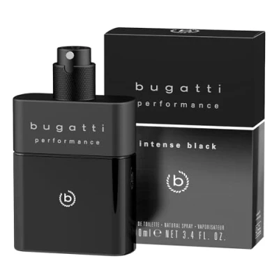 Image of bugatti Performance Intense Black Perfume Men&#039;s 100 ml I Oriental Woody Eau de Toilette with Passion Fruit, Cashmere, Ambergris &amp; Musk Powerful Exotic Masculine Notes