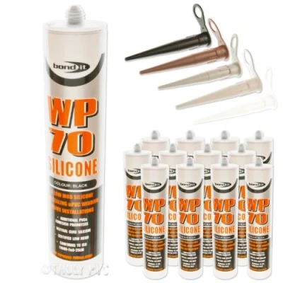 Image of 12 X Transparent WP70 Silicone Sealant Low Modulus Builders External Windows Doors Upvc Wood