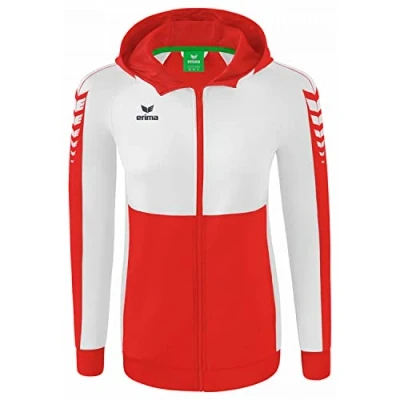 Image of Erima Women&#039;s Six Wings Training Jacket with Hood, Red/White, 40