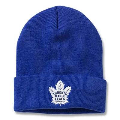 Image of AMERICAN NEEDLE Toronto Maple Leafs NHL Cuffed Knit Collection Beanie, Royal (21019A TML ROY) Blue, One size