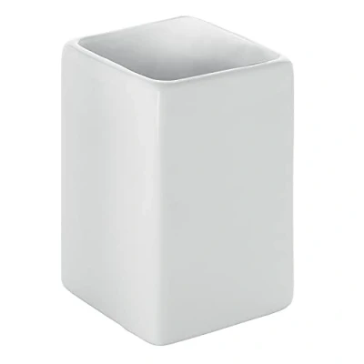 Image of GEDY Queenstown Toothbrush Holder for Bathroom, Dimensions and Weight: 10 x 6.5 cm &amp; 0.23 kg, Toothpaste in Eco Ceramic, White Finish, R&amp;D Design, 2 Years Warranty, Unique
