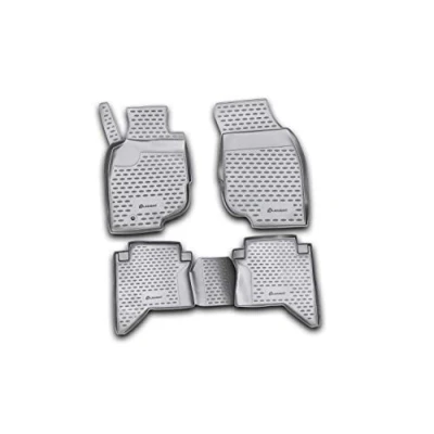 Image of Element EXP.NLC.48.45.210k Rubber Car Mats for Toyota Hilux 2008 4 Pieces, Black