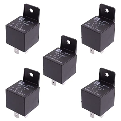 Image of 12V Automotive Relay 40A 4 Pin Bracket SPNO Car Truck Boat Switches &amp; Starters Auto (Pack of 5)