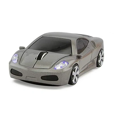 Image of ECOiNVA Wireless Sports Car Mouse 2.4GHz Desktop Laptop Computer Mouse, Optical for FLL (Gray)