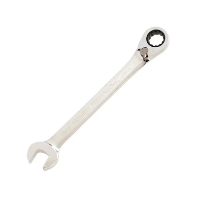 Image of Kennedy Metric Combination Ratchet Spanner, Fixed Head, Reversible, 10mm