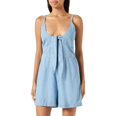 Image of Hurley Women&#039;s W Oceancare Chambray Mini Romper Break, Light Denim22, M