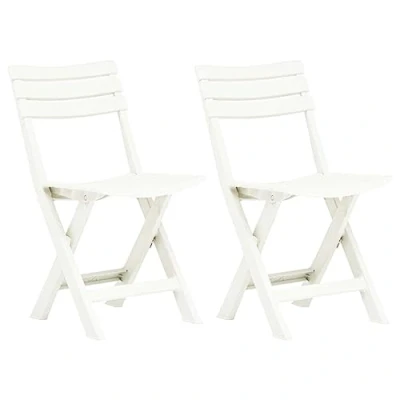 Image of vidaXL Folding Garden Chairs 2 pcs Plastic White