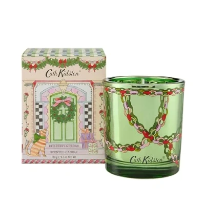Image of Cath Kidston A Doll&#039;s House Festive Glass Candle in Carton 180g