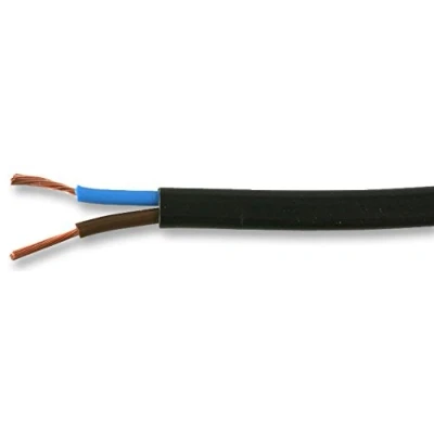 Image of Pro Elec PEL01032 0.75 mm2 2192Y Flat 2 Core mains Cable, 6A, Black, 50 m