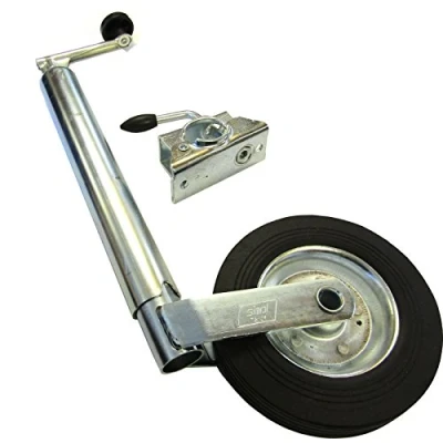 Image of Xtremeauto® 48mm Caravan Jockey Wheel 23&quot;&gt; 30&quot; + Clamp Galvanized Heavy Duty