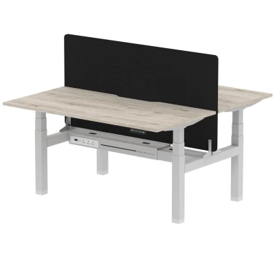 Image of Air B2B 1600x800 Adjustable 2P Bench Desk Scallop Gr Oak/Silver/Screen