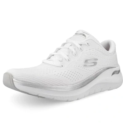 Image of Skechers Sport ARCH FIT 2.0 Trainers, Women&#039;s, Size: 4.5, White/silver Textile
