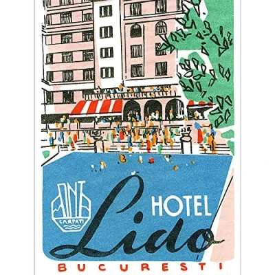 Image of Wee Blue Coo Advert Travel Tourism Bucharest Hotel Lido Art Print Poster Wall Decor 12X16 Inch