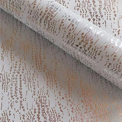 Image of Muriva Kylie Minogue Cassia Textured Metallic Wallpaper Luxury Designer Vinyl 10m Roll Rose Gold 701551