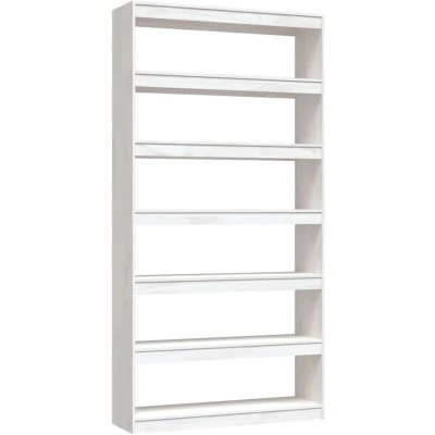 Image of vidaXL Book Cabinet/Room Divider White 100x30x200 cm Solid Pinewood