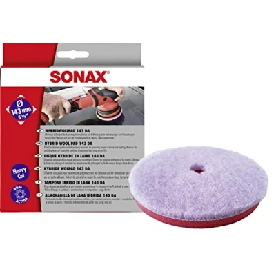 Image of Sonax HybridWollPad 143 DA Sanding Pad for Random Orbital Polishing Machines Removing Deep Scratches and Matting, Item No. 04938000