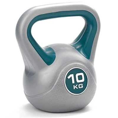 Image of DKN Vinyl Kettle Bell Grey/Blue, 10 kg