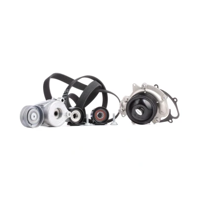 Image of 7PK2035, T36375, T39062, WP0130 water pump + V Ribbed Belt Kit GATES KP17PK2035 2 with FleetRunner Micro Stretch Fit