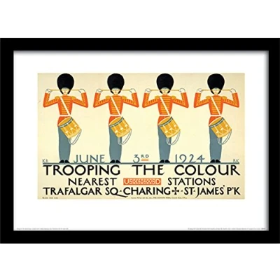 Image of Pyramid International &quot;London Transport (2)&quot; Framed Print Memorabilia, Multi Colour, 30 x 40 cm