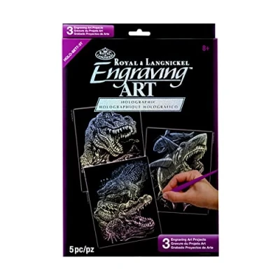 Image of Royal &amp; Langnickel Holographic Engraving Art A4 Reptiles Designed Painting Set (Pack of 3)