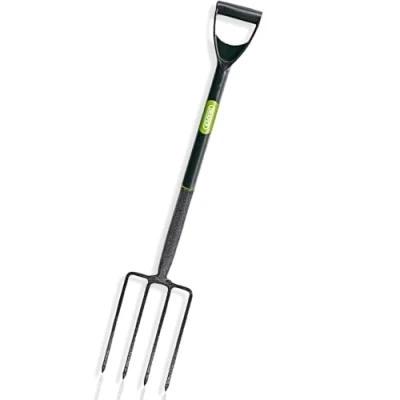 Image of BONAFIDE Heavy Duty Garden Border Digging Fork, Carbon Steel Fork with Soft Grip D Handle, Hand Duty, 4 Tines