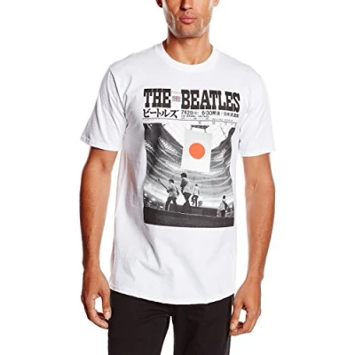 Image of The Beatles Men&#039;s Live At Budokan Short Sleeve T Shirt, White, XX Large