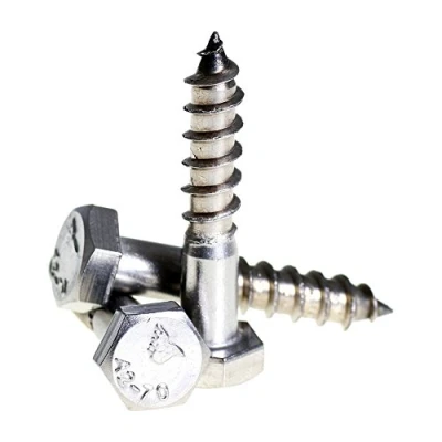 Image of Bolt Base 5mm A2 Stainless Steel Coach Screws Hex Head Lag Bolts Wood Screw DIN 571 M5 X 50