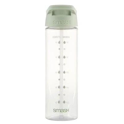 Image of Smash Drink Bottle with Water Timings 700ml Sage, Grey