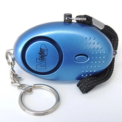 Image of Minder® 140db Police Approved Mini Minder Loud Personal Staff Panic Rape Attack Safety Security Alarm Keyring with Torch Secured by Design (Police Preferred Specification) (Blue)