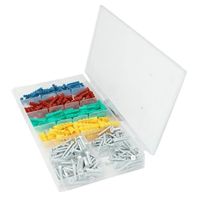 Image of Dapetz ® 285 PCE Wall Anchor Metal Screw Assortment for Weak Brittle Walls Plasterboard Set Plugs Raw with Screws Includes Handy Carrying Case