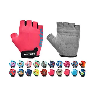 Image of Kid Cycling Gloves With Short Half Fingers Fastened Children Child Bike Safety Accessories Hand Protect