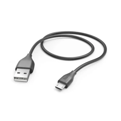 Image of Hama Micro USB Cable (USB A 2.0 Male/Micro Charging Cable, High Speed Data Transfer 480 Mbps, 1.5 m, for Samsung Galaxy, PS4, Huawei, Kindle, Nokia, Sony, LG, Xiaomi) Black