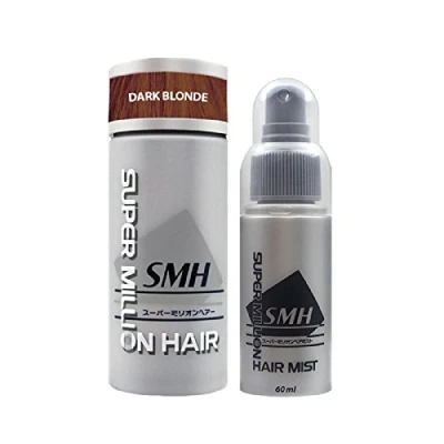 Image of Super Million Hair 40g Set (1 x Building Fibres &amp; 1 60ml Hard Mist) No.4 Dark Blonde
