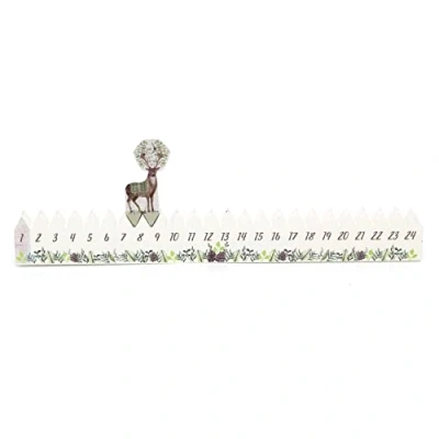 Image of Christmas Mistletoe Reindeer Wooden Advent Calendar 24 Day Countdown To Block Reusable Xmas Calendars