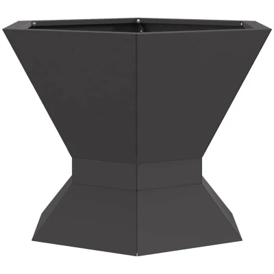 Image of vidaXL Fire Pit Hexagonal Black 50x50x40 cm Steel
