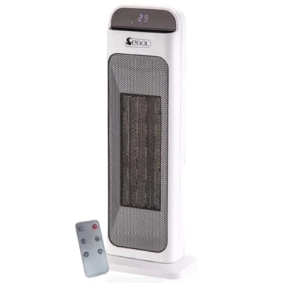 Image of SEDOL PTC Ceramic Heater 2KW Space Fan with 3 Heat Settings Oscillating Tower Remote Thermostat, Timer, Overheat/Tilt Protection Portable Heaters for Home