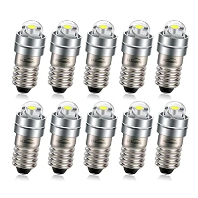 Image of Ruiandsion E5 LED Bulb White 12V E5.5 Screw Base Upgrade for Model Railway Lights (Pack of 10)