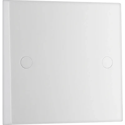Image of BG Electrical Single Flex Outlet Plate, White Moulded, Square Edge, 954 0J