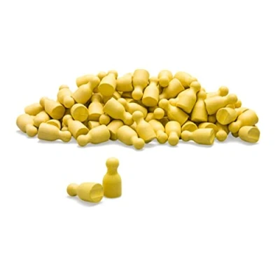 Image of Wissner® Active Learning Set of 100 Toy Figures/Halma cones in Yellow 24 x 12 mm RE Wood®