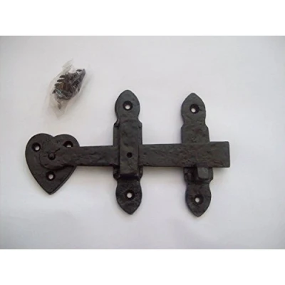 Image of IRONMONGERY WORLD® Black Antique CAST Iron Suffolk Surface Mounted GATE Door Cupboard Wardrobe Latch