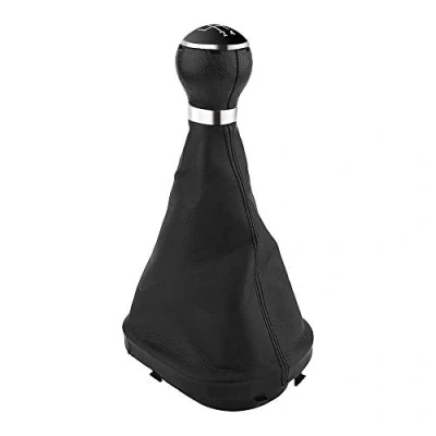 Image of Terisass Gear Shift knob Gaiter 5 Speed Car Stick Shifter Knobs Boot Cover Fit for 2003 2010 Caddy II 2 MK2 09 + vw
