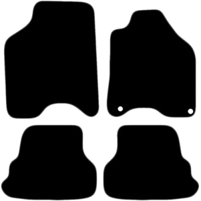 Image of Carsio Carpet Car Mats For Volkswagen Lupo 1999 2005 (2 clips 38cm spacing) Tailored Fit Floor Mat Set Complete Accessory Black Custom Fitted All Weather, Anti Slip Backing &amp; Grey Trim
