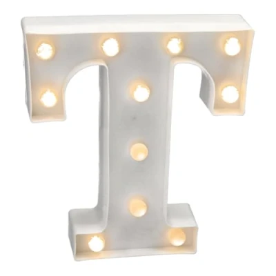 Image of JANDEI Luminous Letters, Decorative Numbers with LED Light Warm Tone 3000K, 22cm Height, Battery Operation. Ambient Night Lights for Home, Shop Windows, Celebrations. (T)