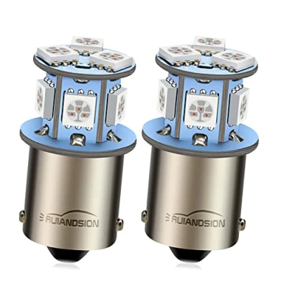 Image of Ruiandsion 1156 LED Bulb 6V Super Bright 5050 8SMD Chipsets Yellow/Amber Replacement for Reverse light Turn signal Tail (Pack of 2)
