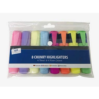 Image of 8 Chunky Highlighters 4 Neon And Pastel