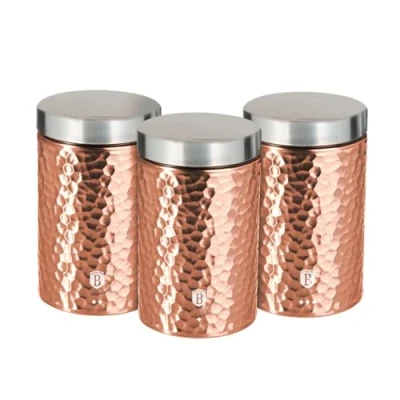 Image of Berlinger Haus Metallic Line rose gold Edition 3 pieces canister set, BH/6715 stainless steel 18/8