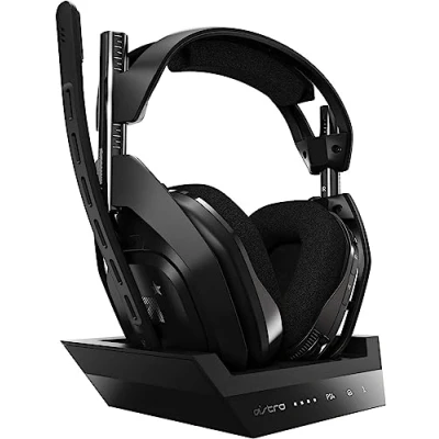 Image of ASTRO Gaming A50 Wireless Headset + Charging Station, 4th Gen, Dolby, Balancing Sound and Voice, 2.4 GHz Connection, PS5 (HDMI adapter required), PS4, PC, Mac Black