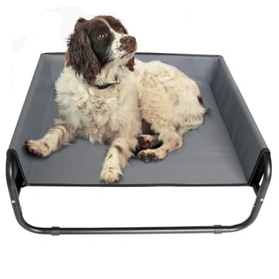 Image of Elevated Pet Dog Bed Cat Raised Sides Camping Cot Indoor Outdoor Waterproof (Medium)