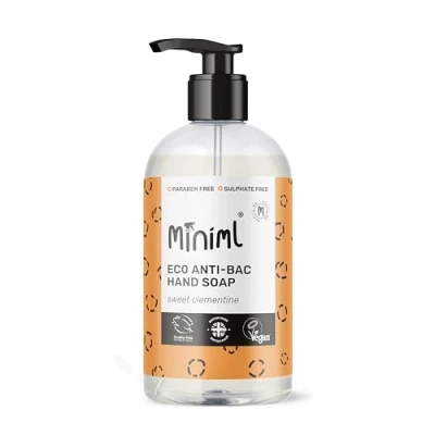 Image of Miniml Antibacterial Hand Wash Soap 500ml Natural Clementine Scented Eco Friendly Washing Liquid Gel for Soft and Sensitive Skin Care 100% Vegan &amp; Cruelty Free