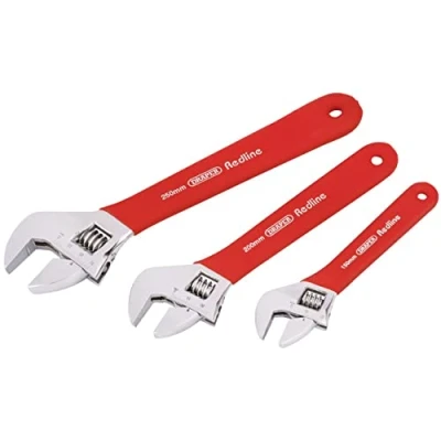 Image of Draper Redline Soft Grip Adjustable Wrench Set (3 Piece)